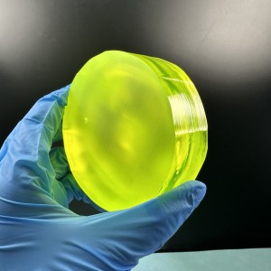 Fluorescent yellow gemstone material Yellow luag can be processed
